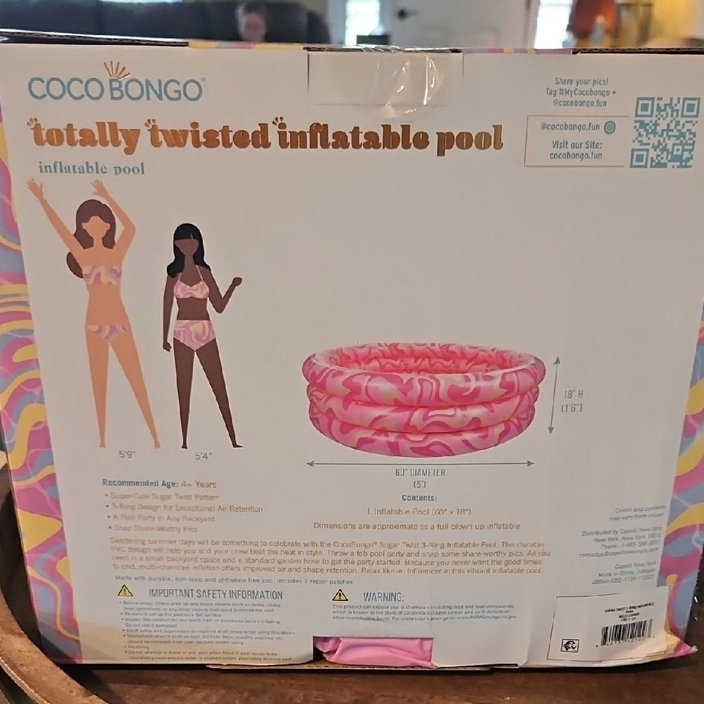 BONGO Pink and Purple Inflatable Pool - Picture 2 of 3
